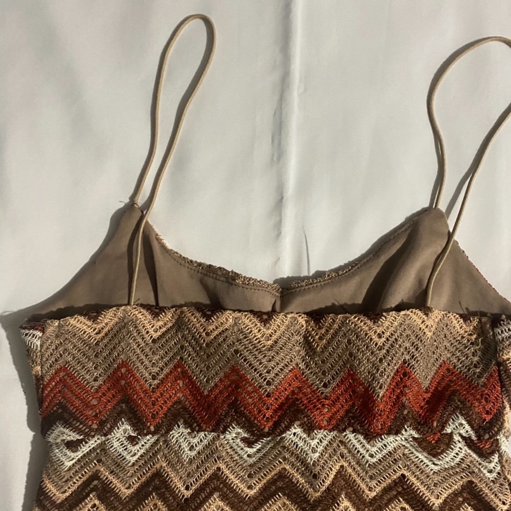 Ultra Flirt Chevron Patterned Knitted Cami Mini Dress - Picture 14 of 14